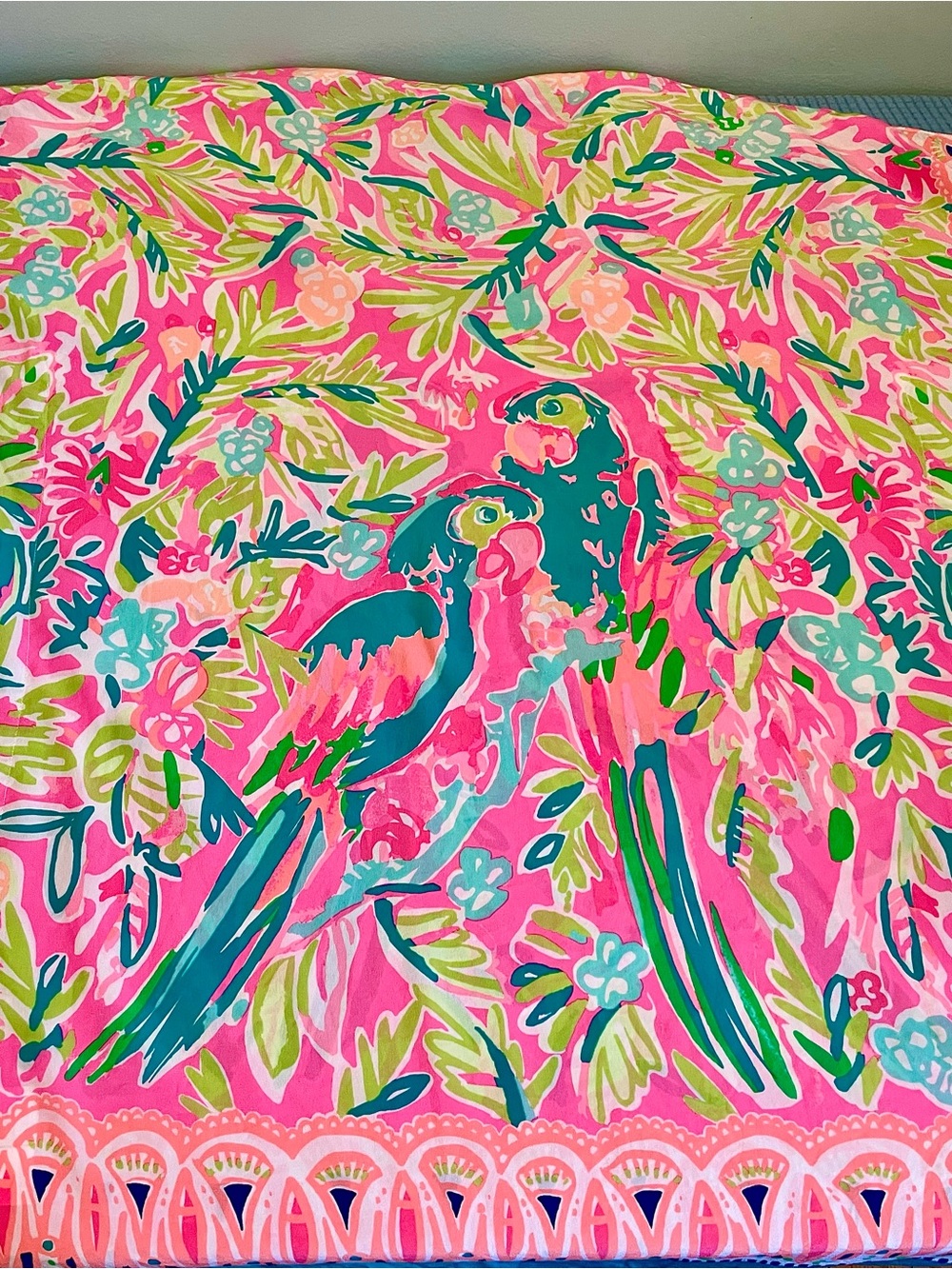Lilly Pulitzer Atlin Silk Caftan Dress – Tiki Pink Bird of Paradise – S/M - Picture 6 of 16